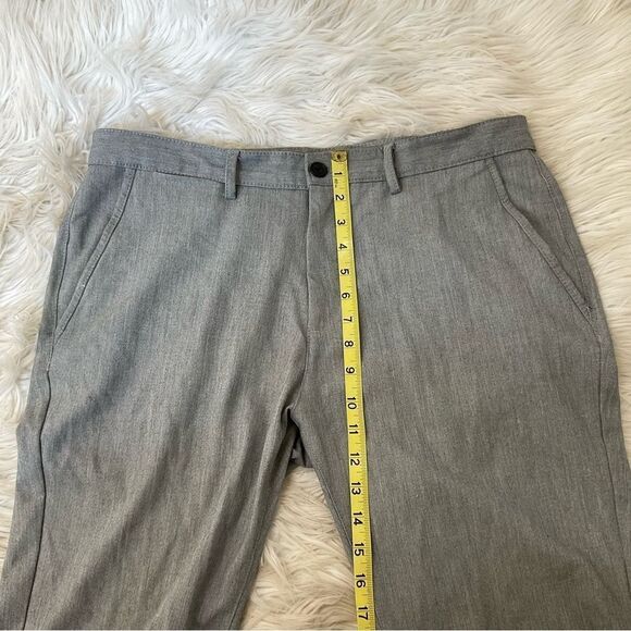 Zara Men's Basic Flat Front Slim Fit Straight Trousers Dress Pants Gray Size 34 - Picture 11 of 12